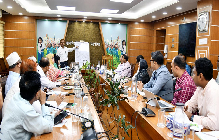 অর্থনৈতিক সম্পর্ক বিভাগের অতিরিক্ত সচিব মোহাম্মদ হাসান আরিফ প্রাথমিক ও গণশিক্ষা মন্ত্রণালয়ের সভাকক্ষে ‘ডেভেলপমেন্ট কো-অপারেশন ও আন্তর্জাতিক সহায়তায় বিভিন্ন ইস্যু’ বিষয়ক প্রশিক্ষণে বক্তৃতা করেন। ছবি: পিআইডি