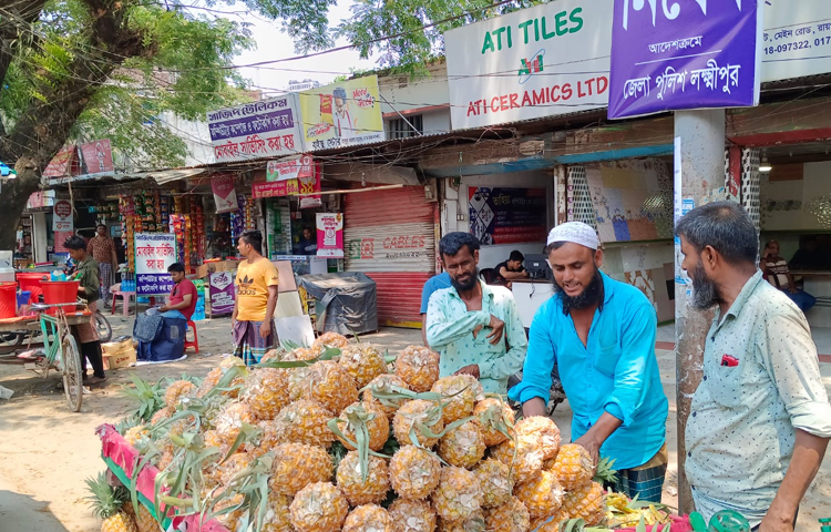 অন্য সময়ের তুলনায় বেড়েছে আনারস ও শরবতের বেচাকেনা। ছবি: কাজল কায়েস