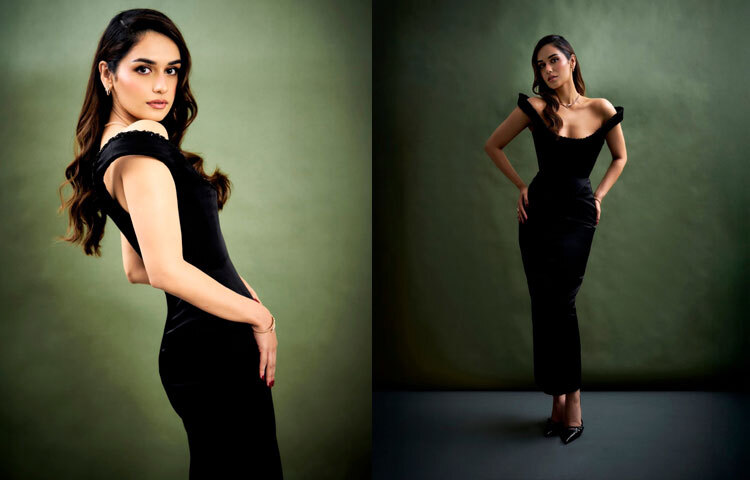 সাবেক বিশ্বসুন্দরী মানুষী ছিলেন কালো গাউনের এলিগ্যান্ট পোশাকে।