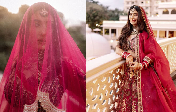 লাল লেহেঙ্গা, মাথায় ঐতিহ্যবাহী ওড়না টানা ঘোমটা, পাশে জীবনের ভালোবাসা এইভাবেই সাজলেন নায়াব। বিয়ের প্রতিটি মুহূর্তে ছিল ভালোবাসা, সরলতা আর মানবিকতার মিশেল।