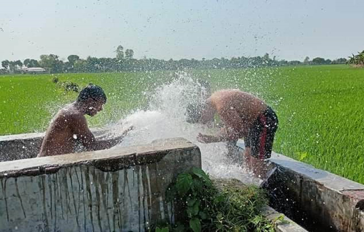 পাবনার ঈশ্বরদীতে চলতি মৌসুমে দেশের সর্বোচ্চ তাপমাত্রা রেকর্ড করা হয়েছে। আজ উপজেলায় ৪৩ ডিগ্রি সেলসিয়াস তাপমাত্রা রেকর্ড করা হয়। এটা ঈশ্বরদীর স্মরণকালের সর্বোচ্চ তাপমাত্রা। বিষয়টি জাগো নিউজকে নিশ্চিত করেন ঈশ্বরদী আবহাওয়া অফিসের পর্যবেক্ষক নাজমুল হক রঞ্জন। ছবি- জাগো নিউজ