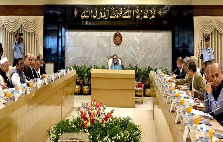 আজ প্রধানমন্ত্রী শেখ হাসিনার সভাপতিত্বে ২০২৪-২৫ অর্থবছরের প্রথম মন্ত্রিসভা বৈঠক অনুষ্ঠিত হয়। ছবি: ইয়াসিন কবির জয়