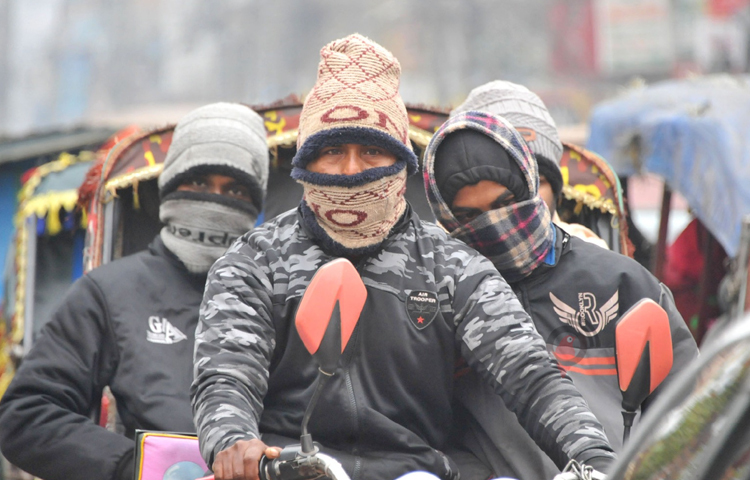 শুধু রিকশা চালকই নয়, টুপি পরেছেন যাত্রীরাও। ছবি: সাখাওয়াত হোসেন