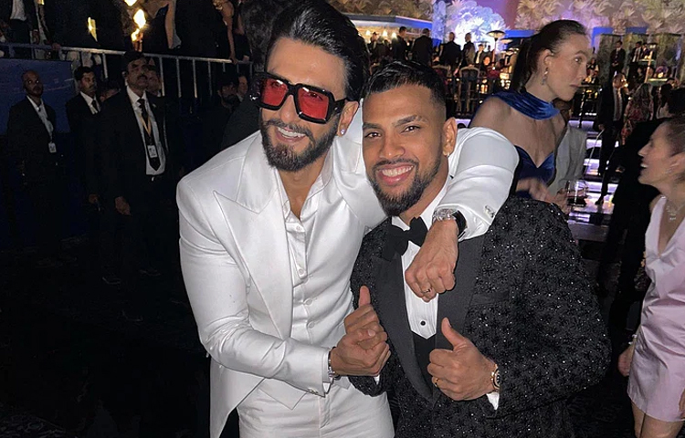 রণবীর সিংহের সঙ্গে ওয়েস্ট ইন্ডিজের নিকোলাস পুরান। ছবি: ইনস্টাগ্রাম