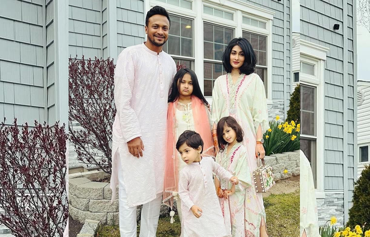 অলরাউন্ডার সাকিব আল হাসান আছেন যুক্তরাষ্ট্রে। দুই মেয়ে ও এক ছেলেসহ সুখী পরিবারের ছবি ফেসবুকে আপলোড করেছেন তার স্ত্রী উম্মে আহমেদ শিশির। ছবি: ফেসবুক