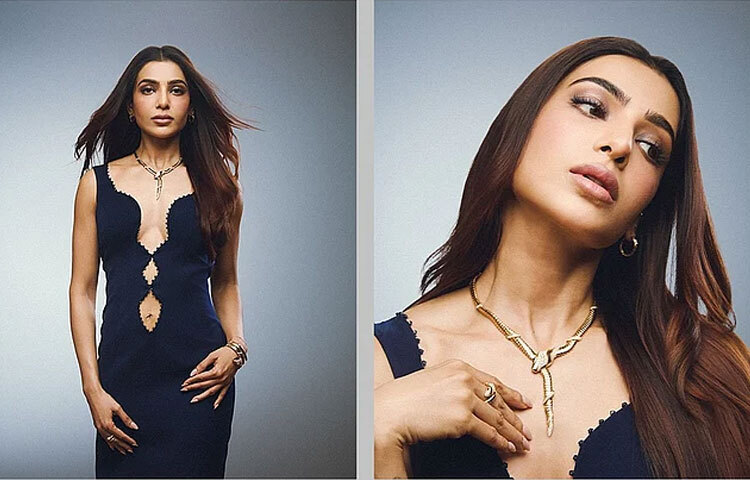 গাউনের সঙ্গে সামান্থা বেছে নিয়েছিলেন বুলগারির সিগনেচার সাপ আকৃতির গোল্ড নেকপিস, ব্রেসলেট ও রিং-যা তার লুকে যোগ করেছে রাজকীয় আবেশ। 
মাঝখানে ভাগ করে রাখা খোলা চুল, সফট স্মোকি আই মেকআপ, ন্যুড লিপস আর হালকা ব্লাশ অনে আরও ফুটে উঠেছে তার স্বাভাবিক দীপ্তি।