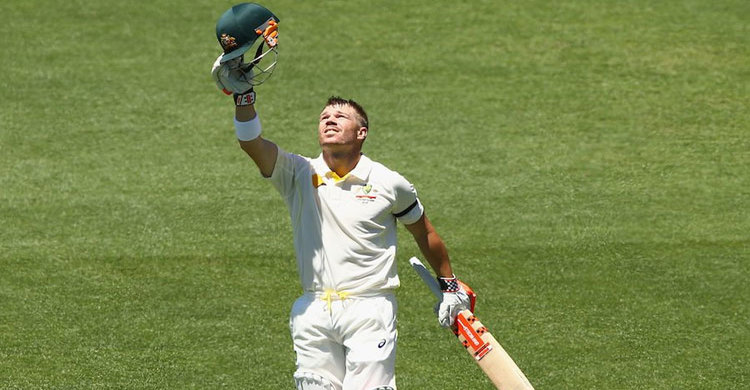 প্রথম টেস্টে ওয়ার্নারের সেঞ্চুরি