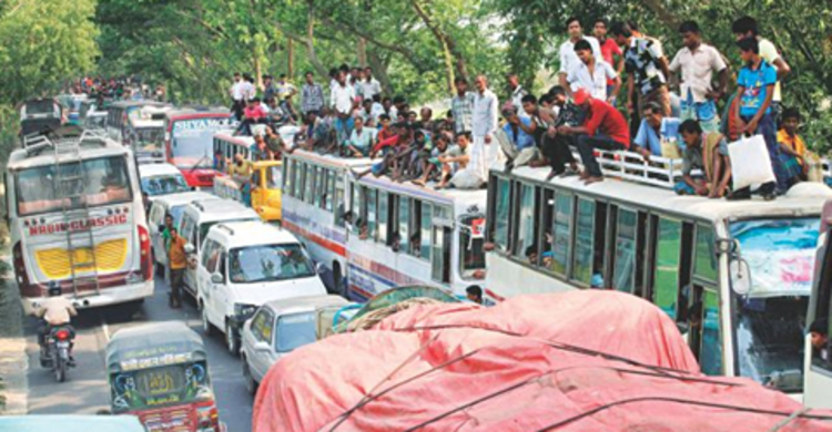 30km log jam on Dhaka-Tangail highway