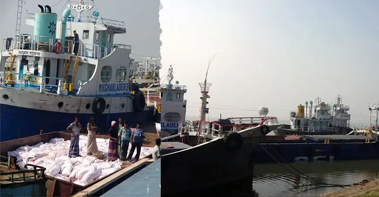 সার নিয়ে পাটুরিয়ায় আটকা পড়েছে অর্ধশত কার্গো 