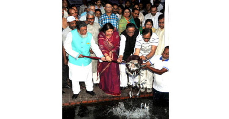 সংসদ ভবনের লেকে ৮শ’ কেজি পোনা অবমুক্ত