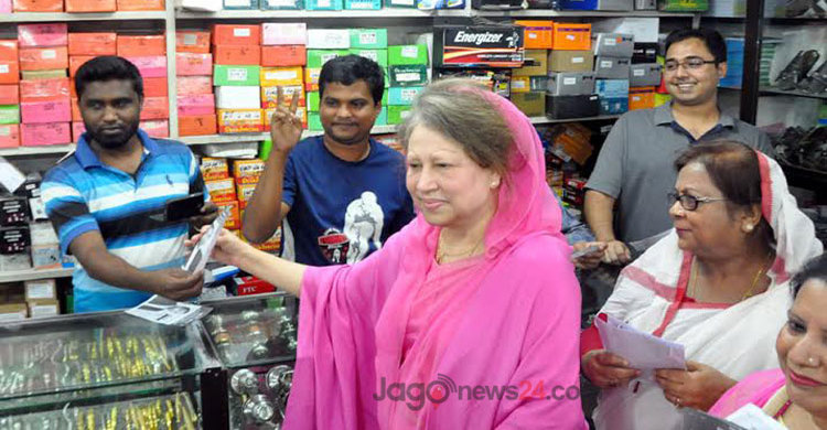 প্রার্থীবিহীন নির্বাচনী প্রচারণায় খালেদা