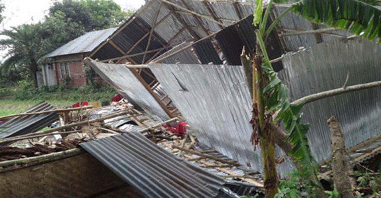 ঝড়ে ক্ষতিগ্রস্ত রাজনগরের জনপদ