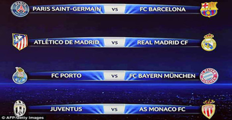 রিয়ালের প্রতিপক্ষ অ্যাটলেটিকো, বার্সার পিএসজি 