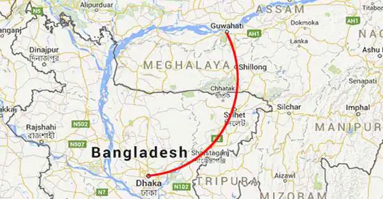 ঢাকা-শিলং-গৌহাটি মৈত্রীর তৃতীয় রুট
