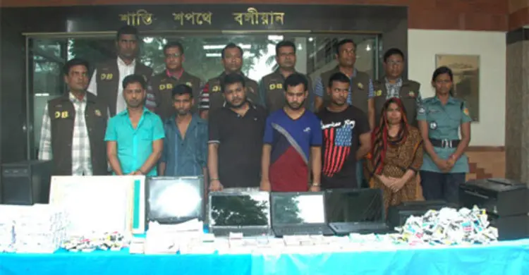 গাণিতিক সংকেতে যোগাযোগ জাল টাকা চক্রের