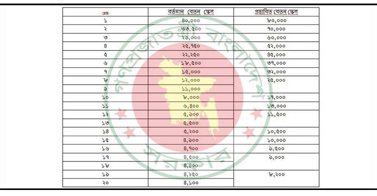প্রস্তাবিত ৮ম জাতীয় বেতন স্কেল নিয়ে দাবিনামা পেশ