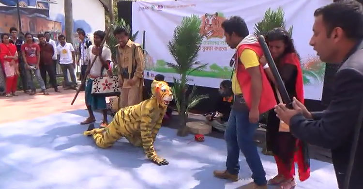 বাঘ সংরক্ষণে ফরিদপুরে পথ নাটক 