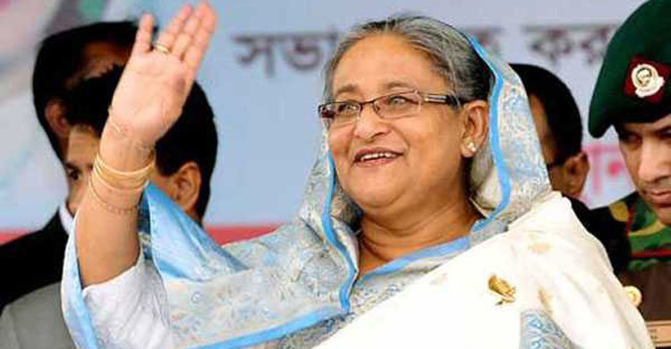 সমাবেশস্থলে প্রধানমন্ত্রী শেখ হাসিনা