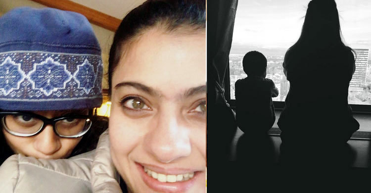 সন্তানদের নিয়ে বরফের দেশে কাজল