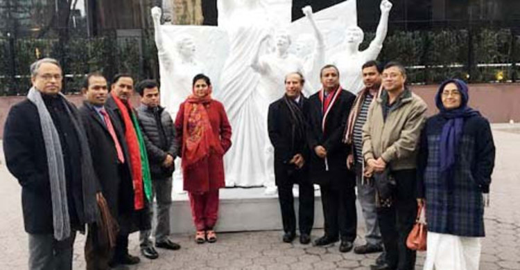 প্রধানমন্ত্রীর দূরদর্শিতায় জাতিসংঘে অস্থায়ী ভাস্কর্য