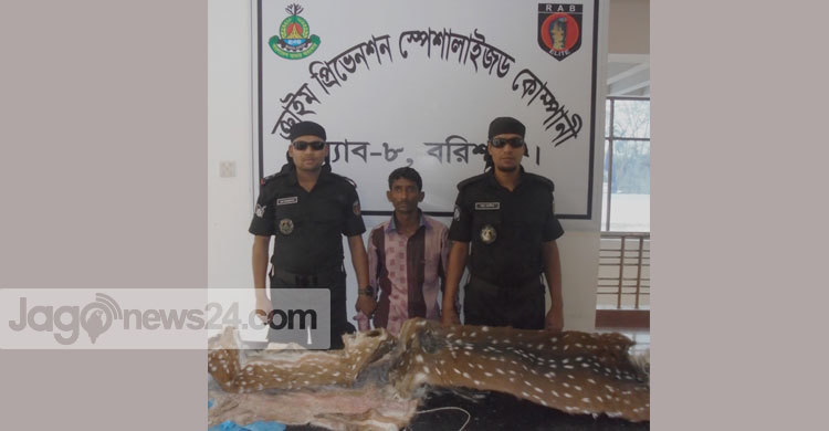 ভান্ডারিয়ায় হরিণের চামড়াসহ আটক ১