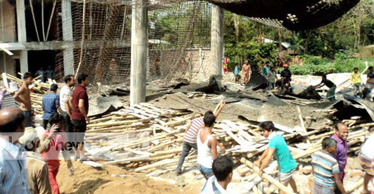 ফিলিং স্টেশনের ছাদ ধসে ১০ শ্রমিক আহত