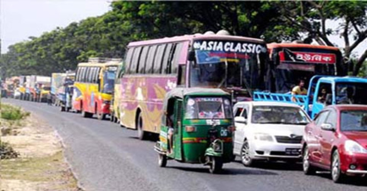 ঢাকা-টাঙ্গাইল মহাসড়কে যান চলাচল বন্ধ