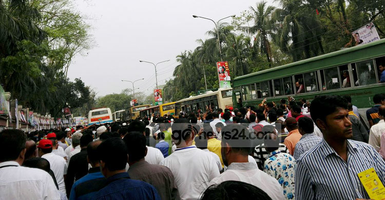 বিএনপির কাউন্সিলকে ঘিরে তীব্র যানজট