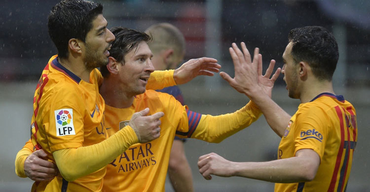 মেসির জোড়া গোলে বার্সার জয়