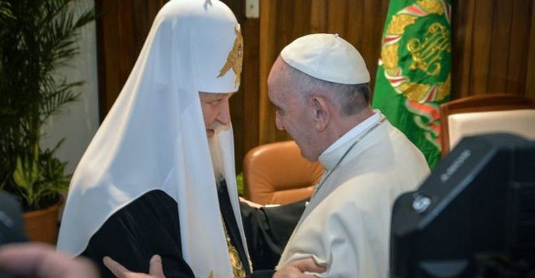 রাশিয়ার চার্চের সঙ্গে পোপ ফ্রান্সিসের ঐতিহাসিক বৈঠক
