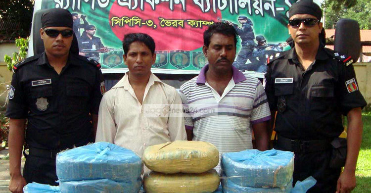 ব্রাহ্মণবাড়িয়ায় ৫২ কেজি গাঁজাসহ আটক ২