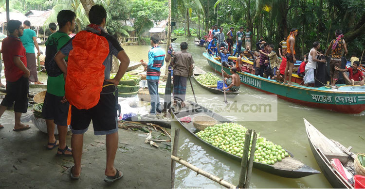 জলে ভাসা পেয়ারার হাটে পর্যটকদের ঢল 