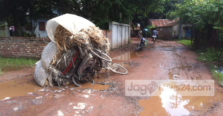 শ্রীপুরের সাহাপাড়া সড়কের বেহাল দশা