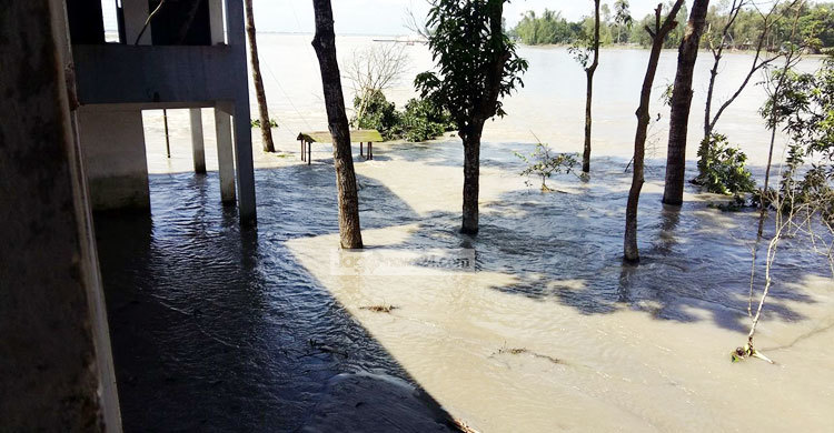 তিস্তার ভাঙনের মুখে বিজিবি ক্যাম্প