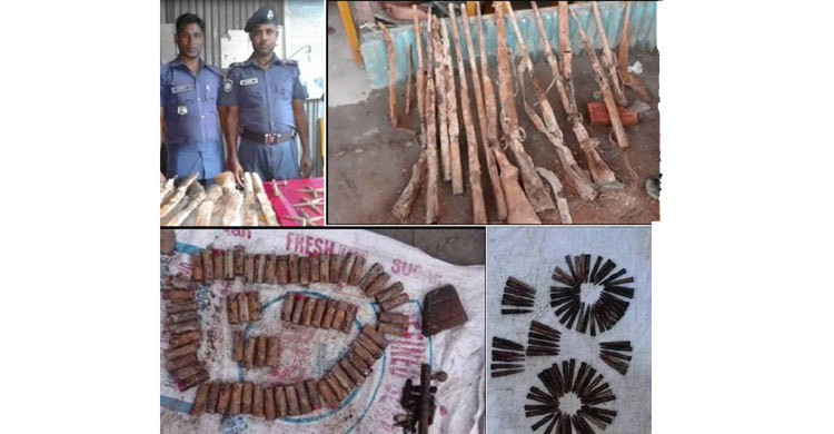 হাতিয়ায় পরিত্যক্ত অবস্থায় বিপুল অস্ত্র-গুলি উদ্ধার