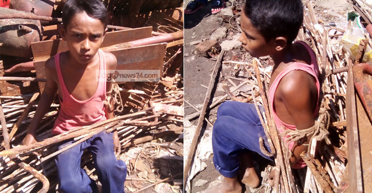 জাতীয় কন্যা শিশু দিবসে রডের সঙ্গে বেঁধে শিশু নির্যাতন