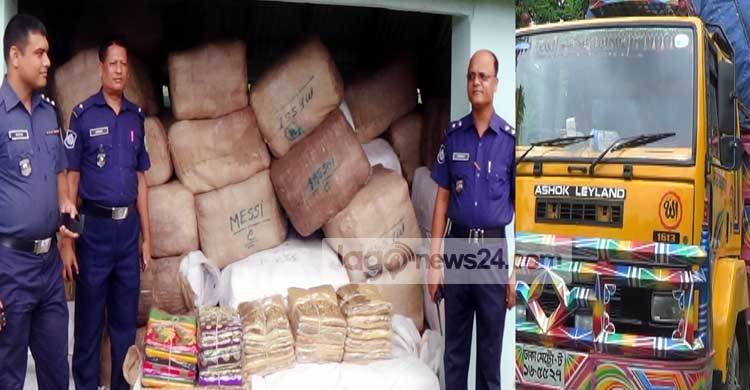 জয়পুরহাটে ভারতীয় শাড়িসহ ট্রাক জব্দ