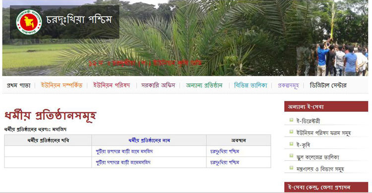 ভুলে ভরা ফরিদগঞ্জের ১৫ ইউনিয়নের ওয়েবসাইট