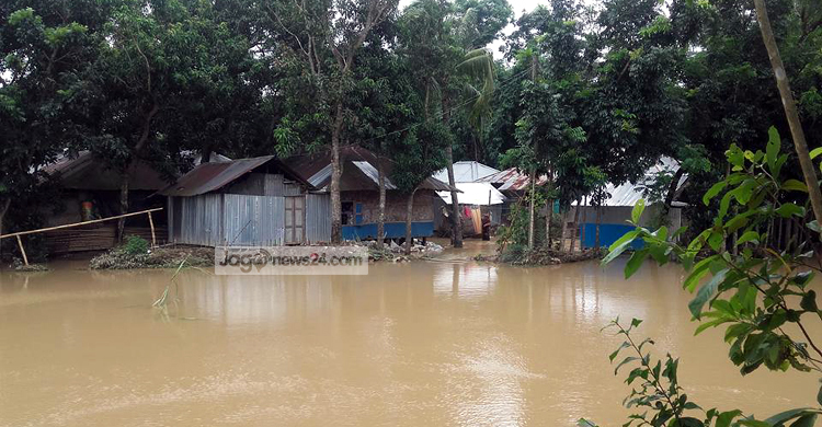 পাহাড়ি ঢলে ফুলগাজীর ৫ গ্রাম প্লাবিত