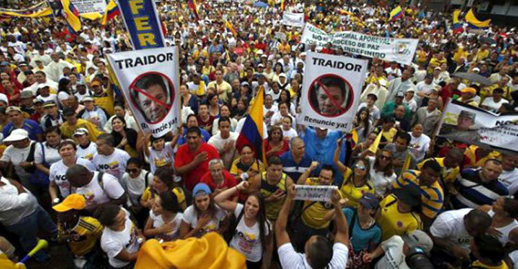 কলম্বিয়ায় সরকার বিরোধী বিক্ষোভ 