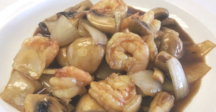 প্রন উইথ মাশরুম