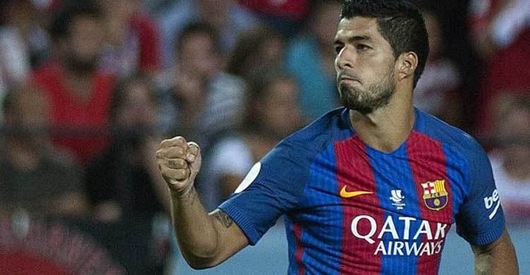 Suarez gives Barca supercopa edge 