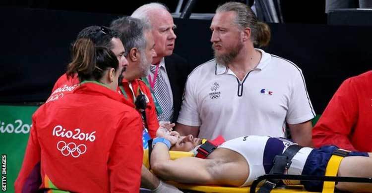 French gymnast suffers horrible leg-break