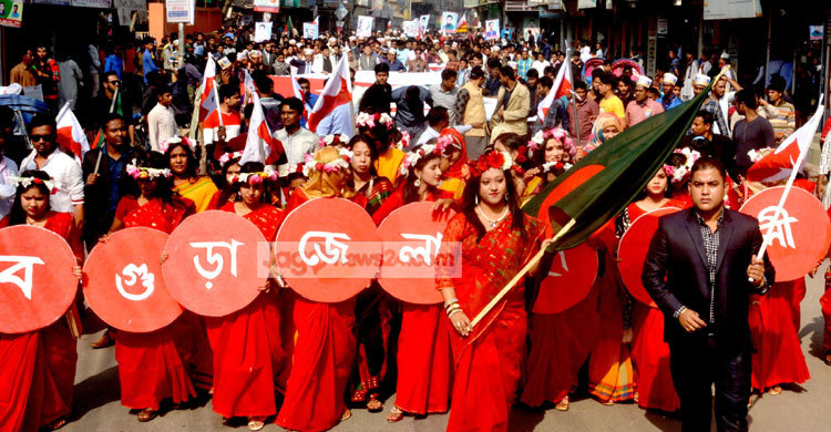 বগুড়ায় ছাত্রলীগের বর্ণাঢ্য র‌্যালি ও সমাবেশ