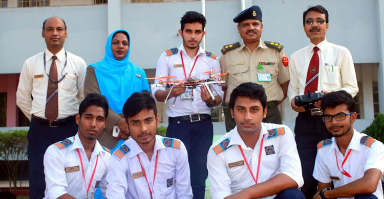 টাঙ্গাইলে শিক্ষার্থীদের তৈরি ড্রোন উড়লো আকাশে