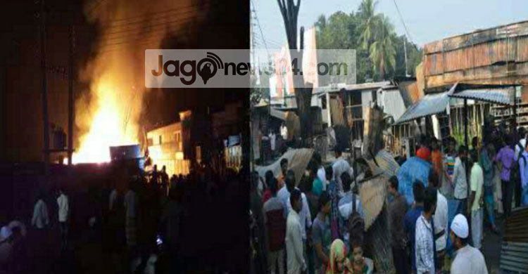 ফরিদপুরে অগ্নিকাণ্ডে ২০ দোকান ভস্মীভূত