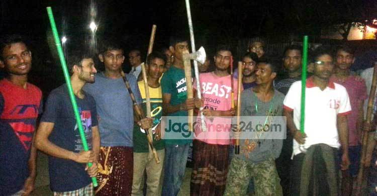 ডাকাত আতঙ্কে হবিগঞ্জে রাত জেগে পাহারা