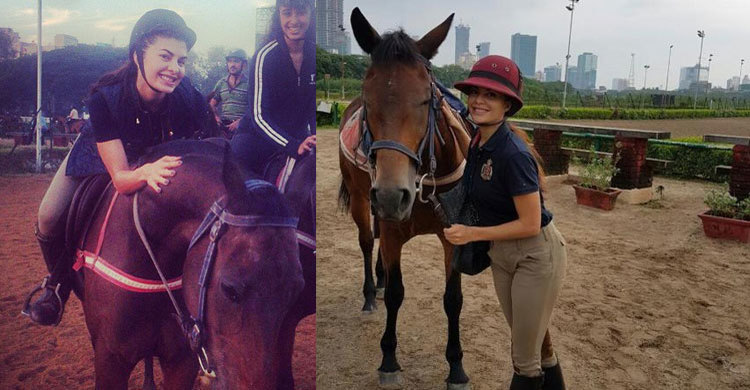 ঘোড়া চালানো শিখছেন জ্যাকলিন ফার্নান্দেজ