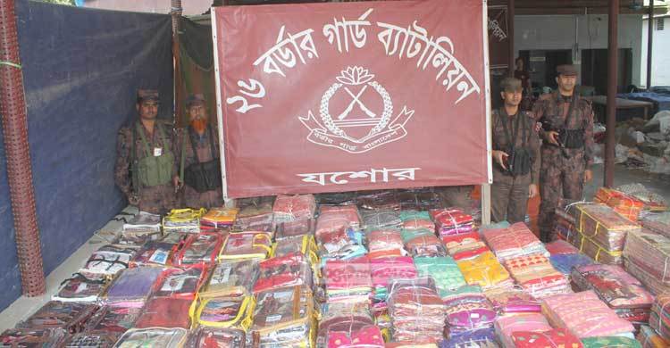 ভারতীয় শাড়িসহ ১০ কোটি টাকার মালামাল উদ্ধার