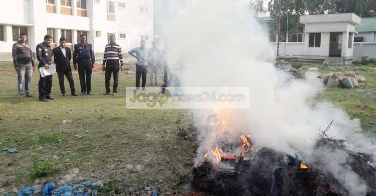 ৯ মণ গাঁজা সাড়ে ৩ হাজার ইয়াবা ধ্বংস